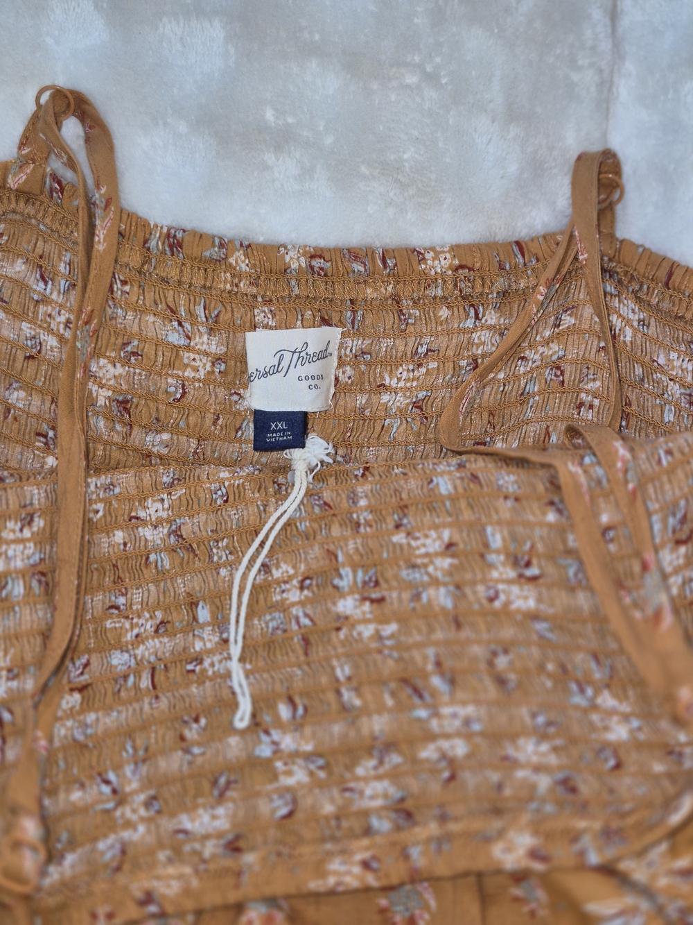 Universal Thread Mustard Floral Smocked Cami